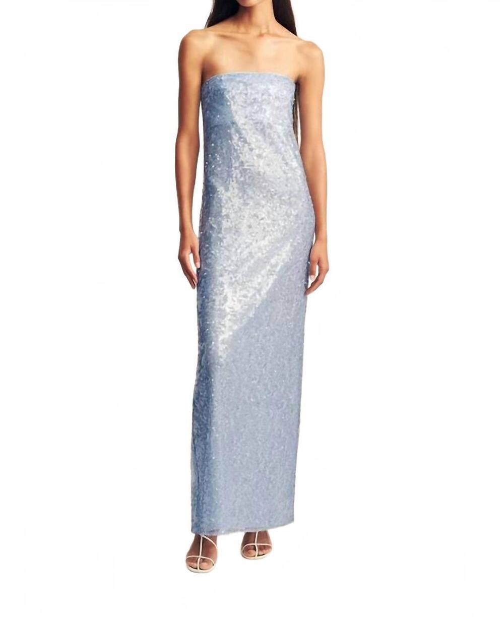 NEW SHONA JOY amerie strapless maxi dress in arcadian blue